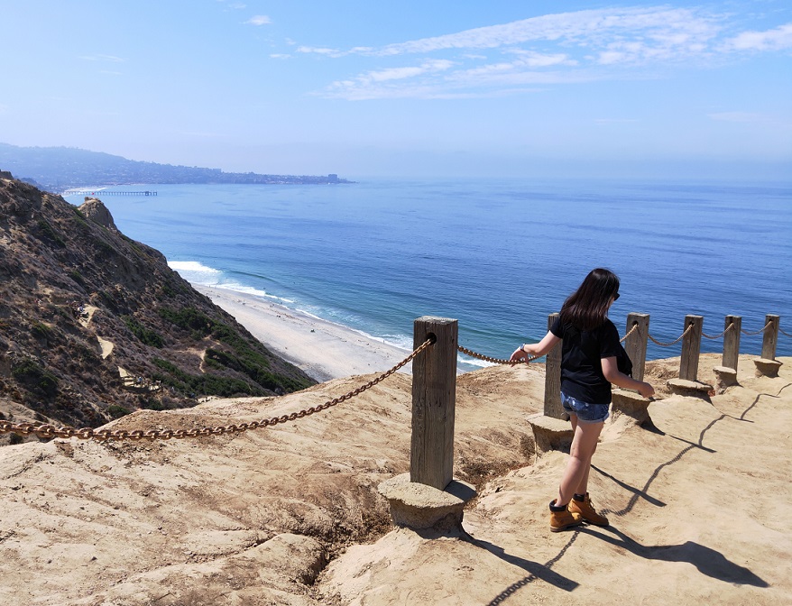 back view of me and sea in the background